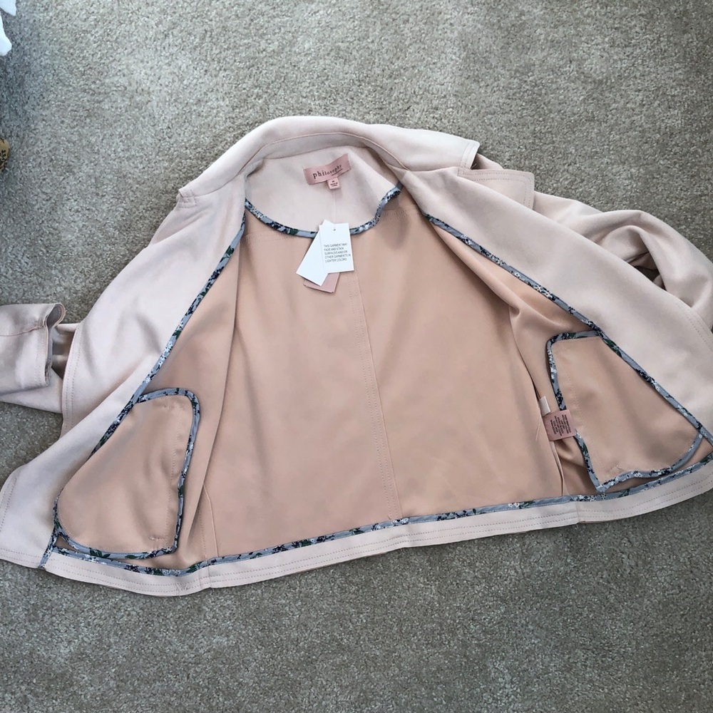 Philosophy Republic Clothing Faux Leather Moto Jacket Blush Pink Size Medium - Picture 9 of 15